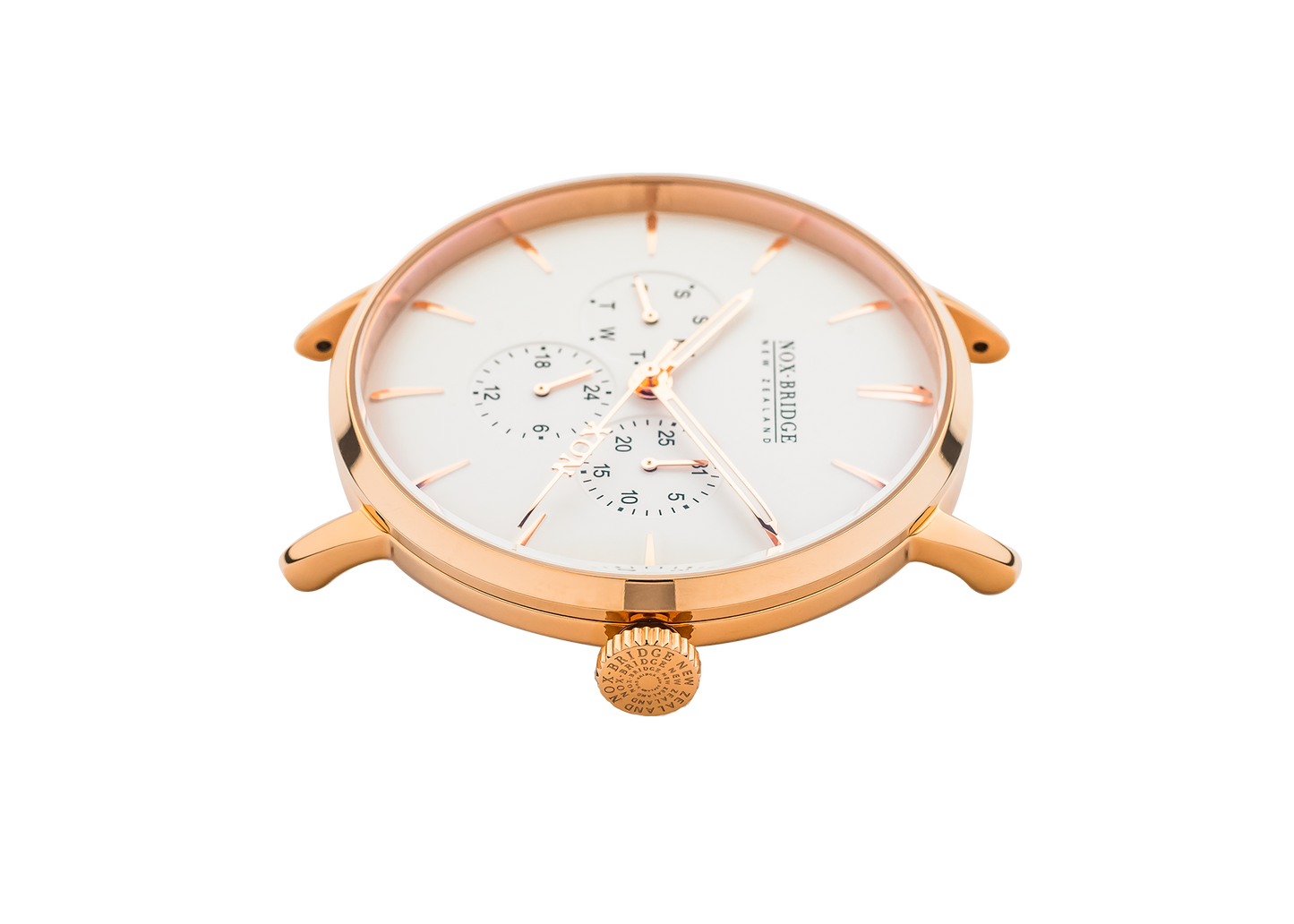 NOX-BRIDGE Classic Meissa Vegan White Leather Strap 36MM Rose Gold Watch