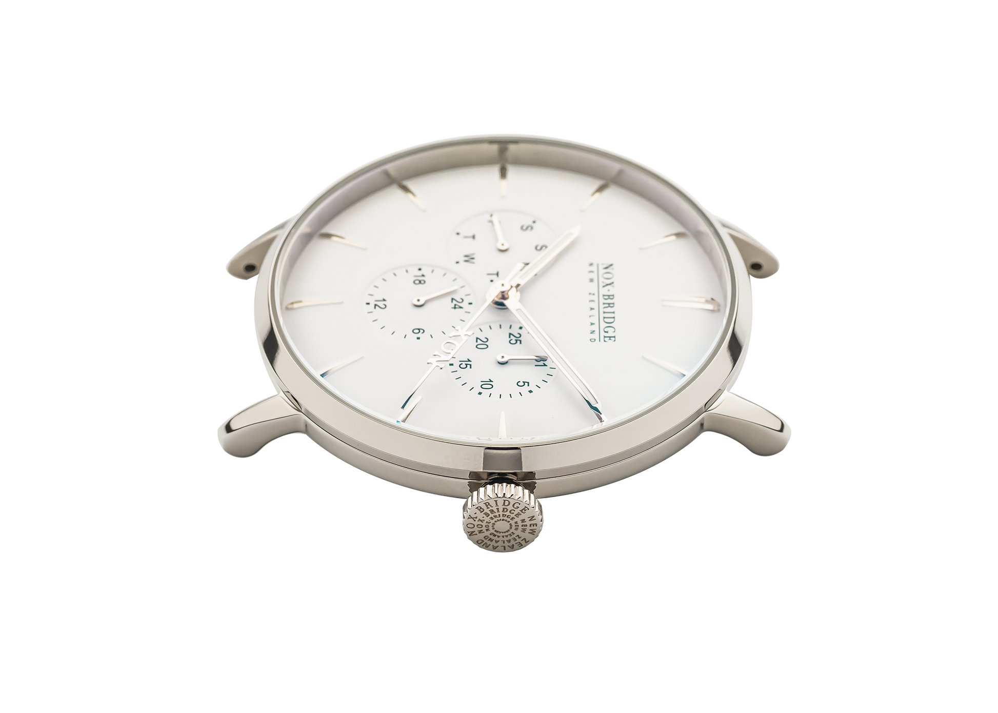 NOX-BRIDGE Classic Meissa Vegan White Leather Strap White Dial 36MM Silver Watch